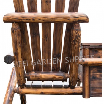 Garden Log Wood Two Seats Bench with Ice Bucket